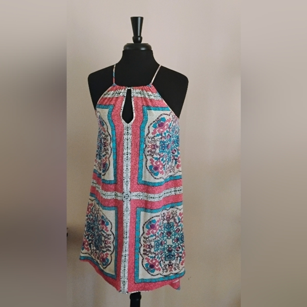Madison Marcus Silk Halter Dress Size S Boho Paisley - Picture 9 of 13